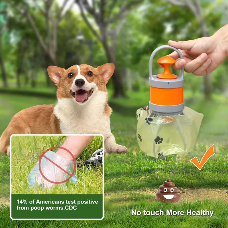 Dog Poop Scooper with Garbage Bag Outdoor Pet Poop Grabber