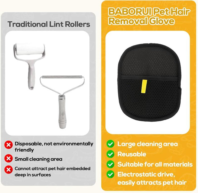 Reusable Pet Hair Remover Gloves for Cats and Dogs, Reusable Cat and Dog Hair Remover, Suitable for Sofas, Furniture, Carpets, Car Seats, Curtains