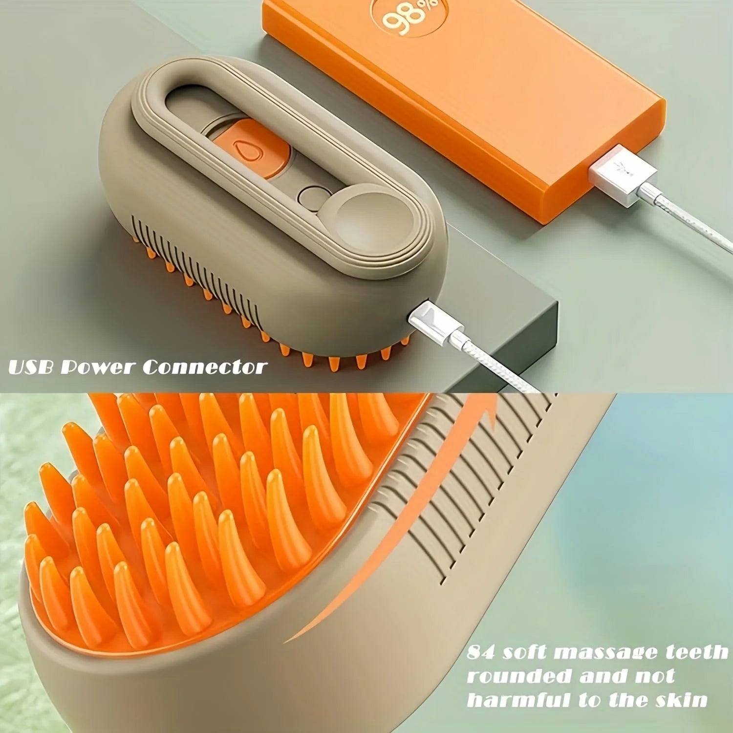 Steam Brush for Cats,Upgraded 3 in 1 Cat Steam Brush for Shedding Pet Steam Brush,Usb Rechargeable Steam Brush for Cats Dogs Hair Removal Cleaning and Massaging Grooming Brush (Coffee)
