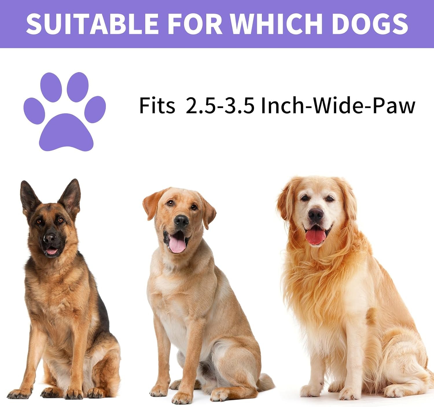 Dog Paw Cleaner, Washer, Muddy Pet Foot Cleaner for Small Medium Large Breed Dogs/Cats (With 3 Absorbent Towel) (Purple, Large)