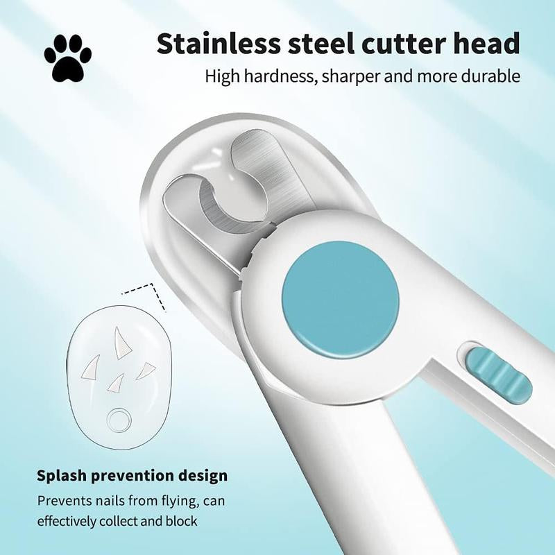 Dog Cat Nail Clippers and Trimmer Free Nail File Clippers with LED Light to Avoid Over-Cutting Nails