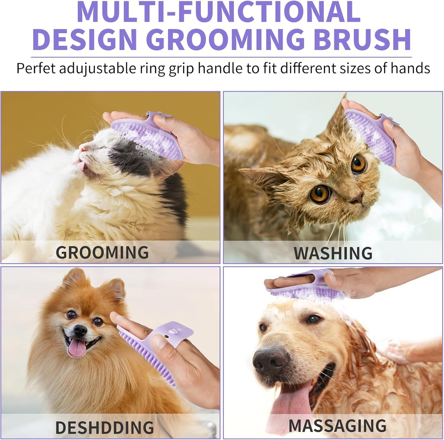 Dog Paw Cleaner, Washer, Muddy Pet Foot Cleaner for Small Medium Large Breed Dogs/Cats (With 3 Absorbent Towel) (Purple, Large)